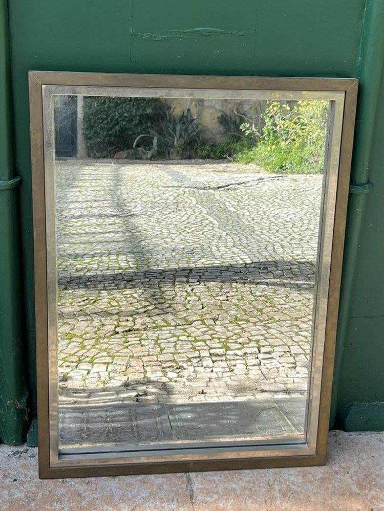 Espelho com moldura em latão | Mirror with brass and chrome frame