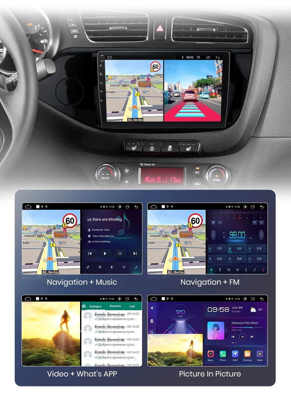 Rádio 9" android Kia Ceed 2012 a 2018 WIFI GPS Novo