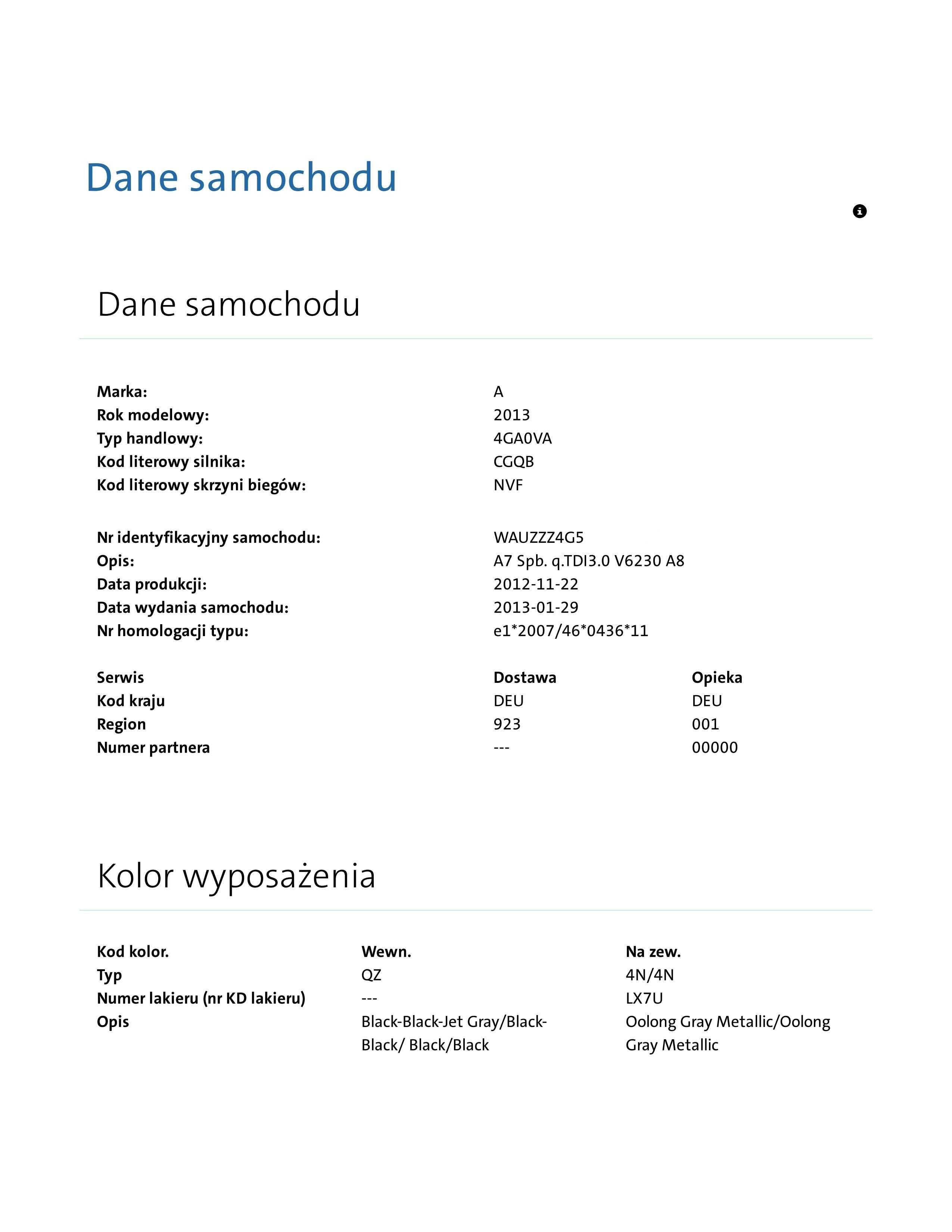 VW AUDI PORSCHE SEAT SKODA Historia serwisowa po VIN w PDF