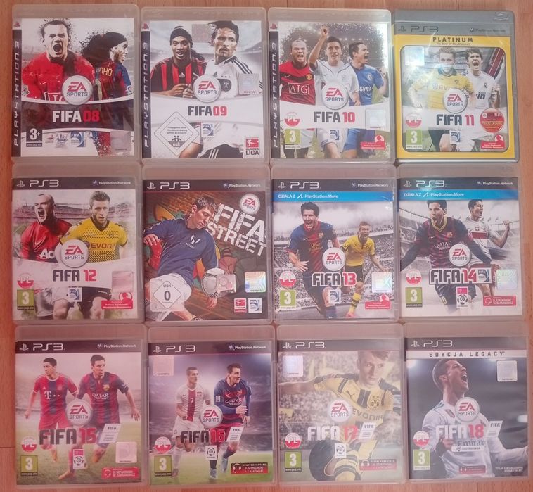 Kolekcja FIFA 18 PS3 PL + 17, 16, 15, 14, 13, Street, 12, 11, 10, 9, 8