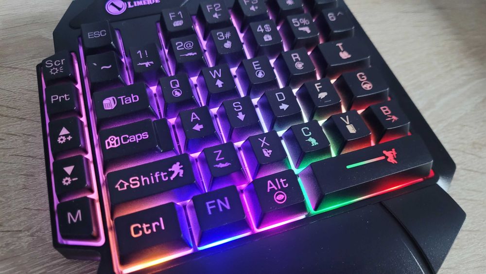Klawiatura jednoręczna 40 klawiszy podświetlana RGB gaming