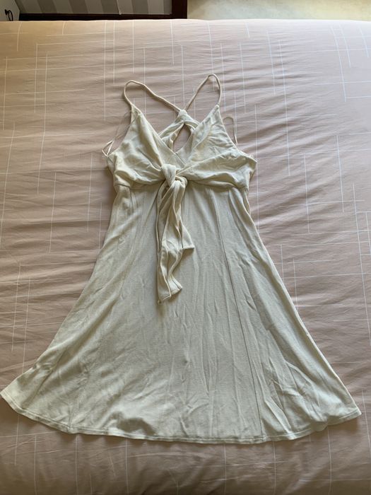 Vestido branco perola, mango, tam M