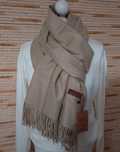 Piękny szal 50% kaszmir 50% wełna Cashmere Blend r.200x70 beż