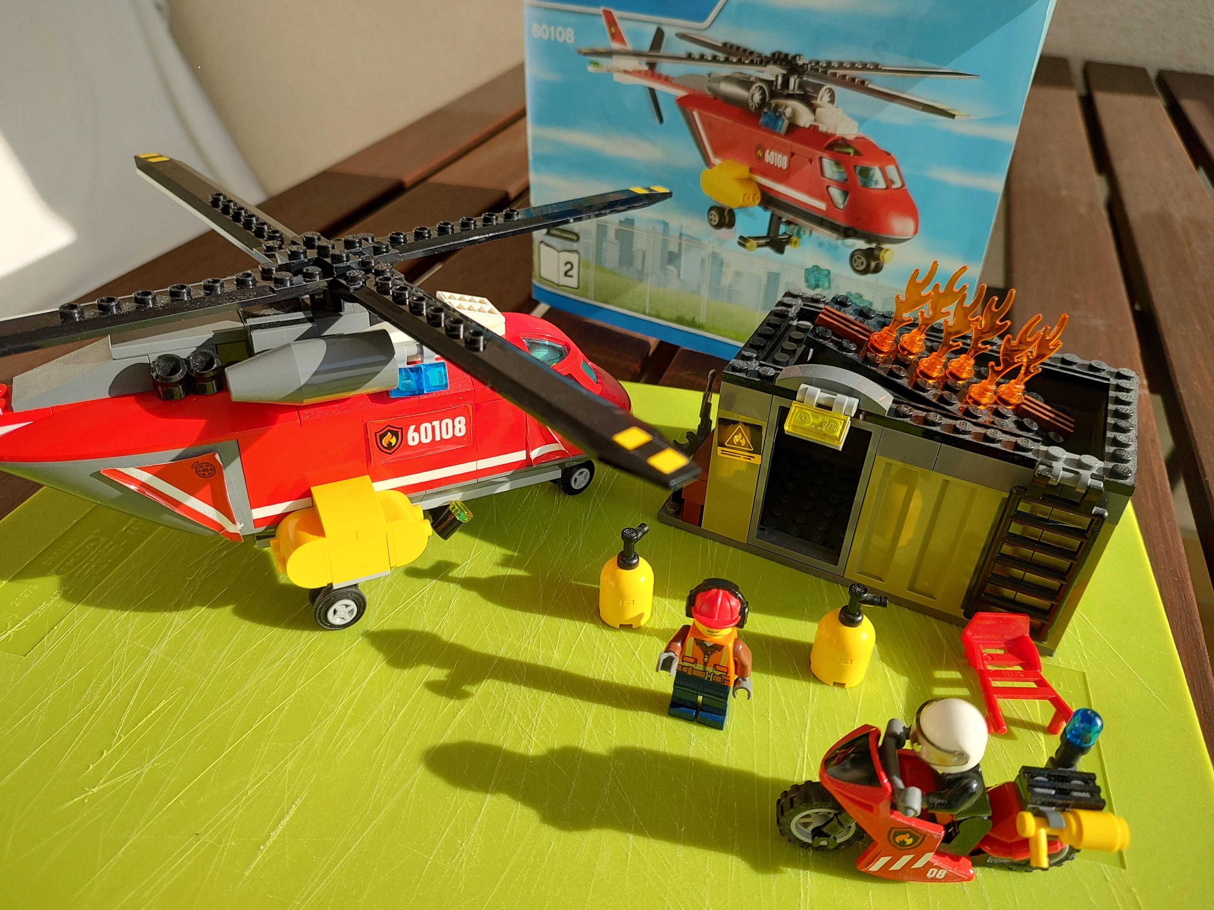 Klocki LEGO City Helikopter Strażacki pożar 60108 + instrukcja