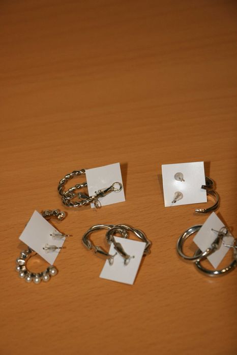 Conjunto 5 Argolas Prateadas - NOVO