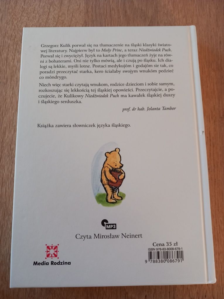 Książka "Kubuś Puchatek / Niedźwiadek Puch" po śląsku, A. A. MILNE