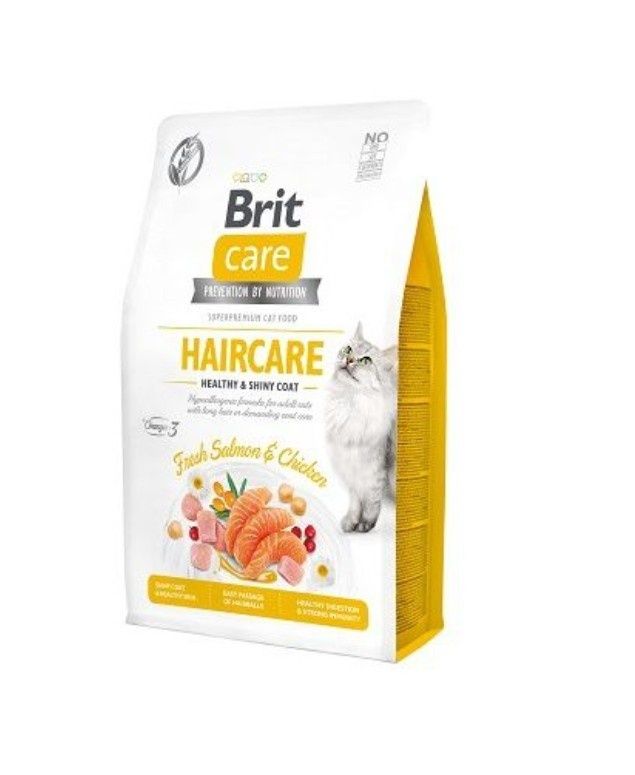 Brit Care Cat z kurczakiem i łososiem na piękną sierść 400g