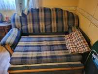 Kanapa sofa rozkładana niebieska używana stan dobry