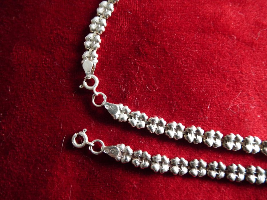 srebrny naszyjnik z bransoletką  próby 925