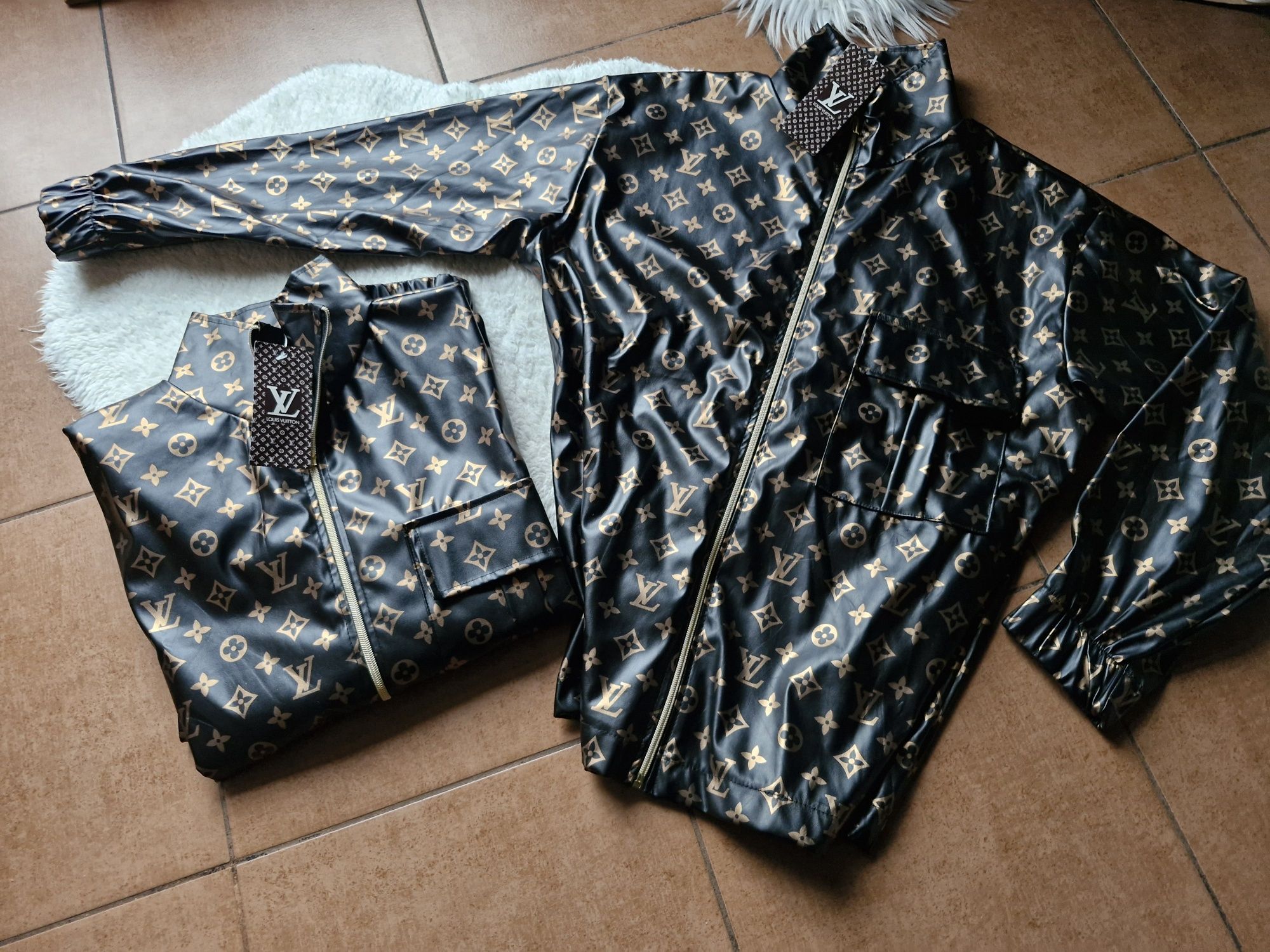 Nowa kurtka wiosenna damska narzutka one size brązowa LV Eco skóra