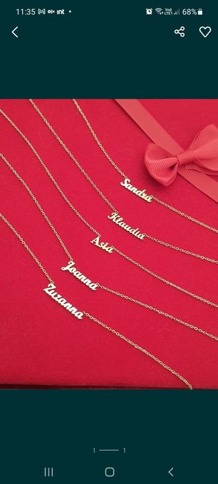 Łańcuszek z imieniem Justyna stal chirurgiczna