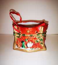 Ceramiczna świąteczna torba z Mikołajem
