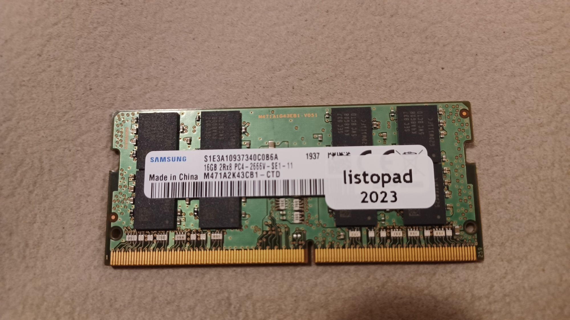 RAM Samsung SODIMM, DDR4 16GB PC4 2666V, Gwarancja !