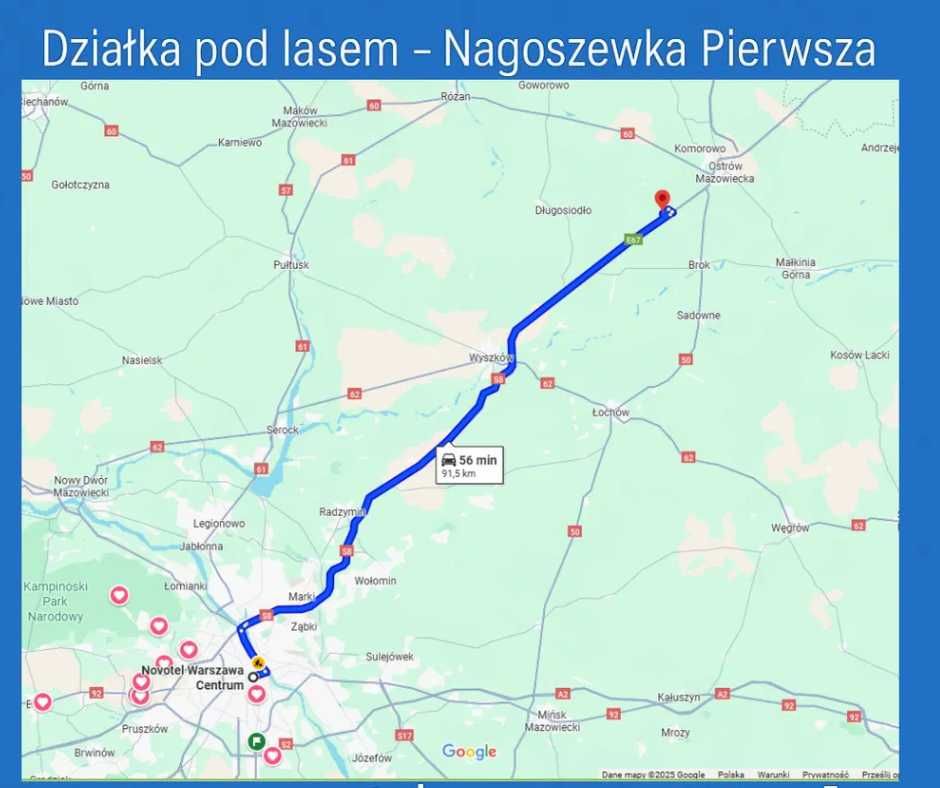 Sprzedam działkę 3200 m2 rekreacyjną blisko lasu- 80 km od Warszawy!