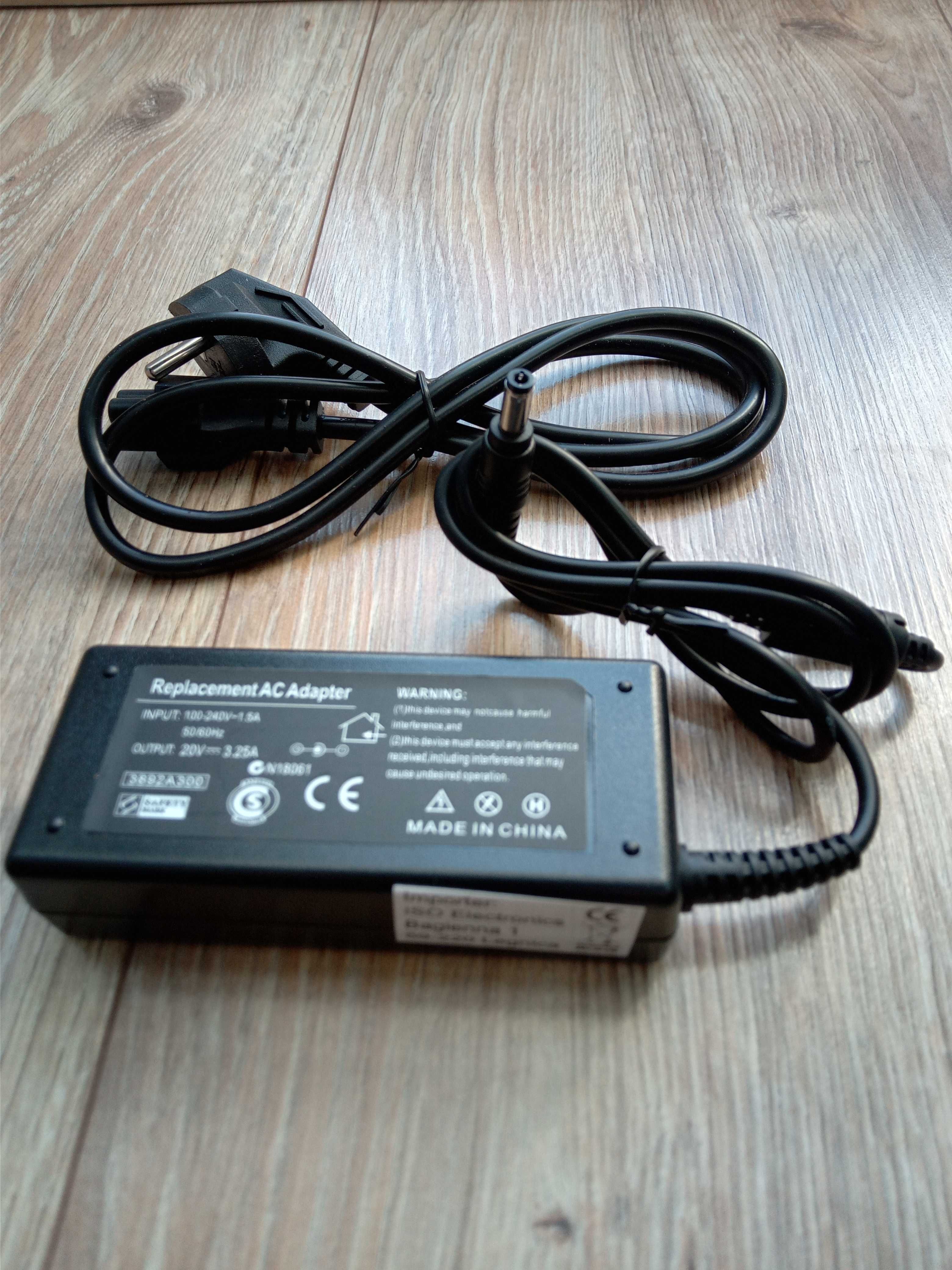 Zasilacz laptop 20V 3,25A - wtyk 5.5 mm / 2.5mm - nowy, wysyłka