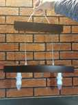 Żyrandol drewniany lampa wisząca na 2 żarówki