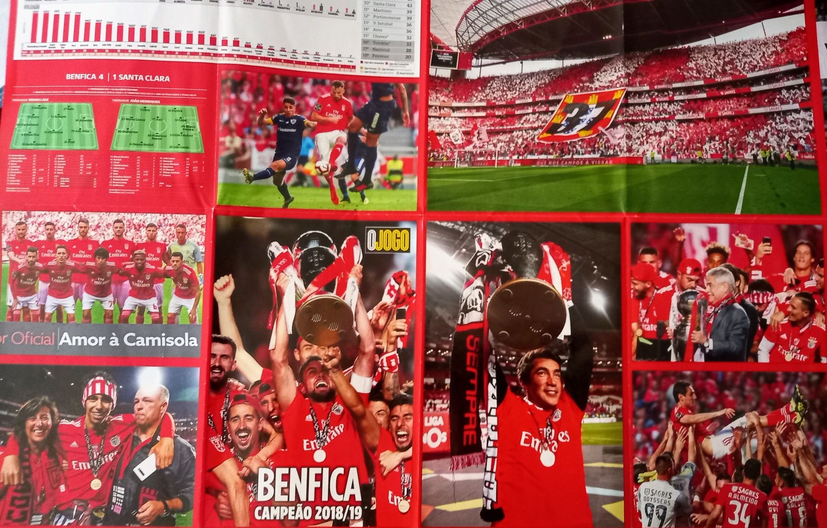 poster Benfica campeão 2018/19 tamanho  66x82 cm