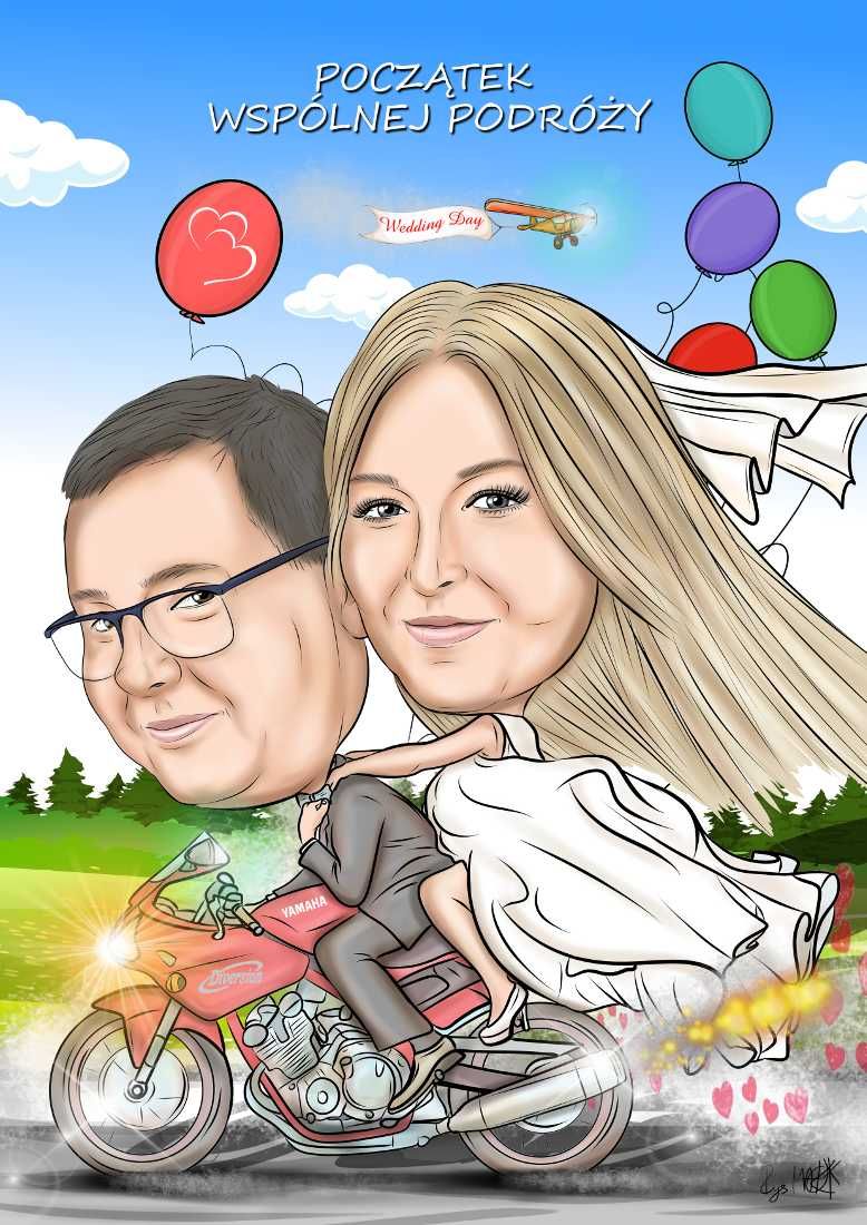 Karykatura, obraz, na ślub