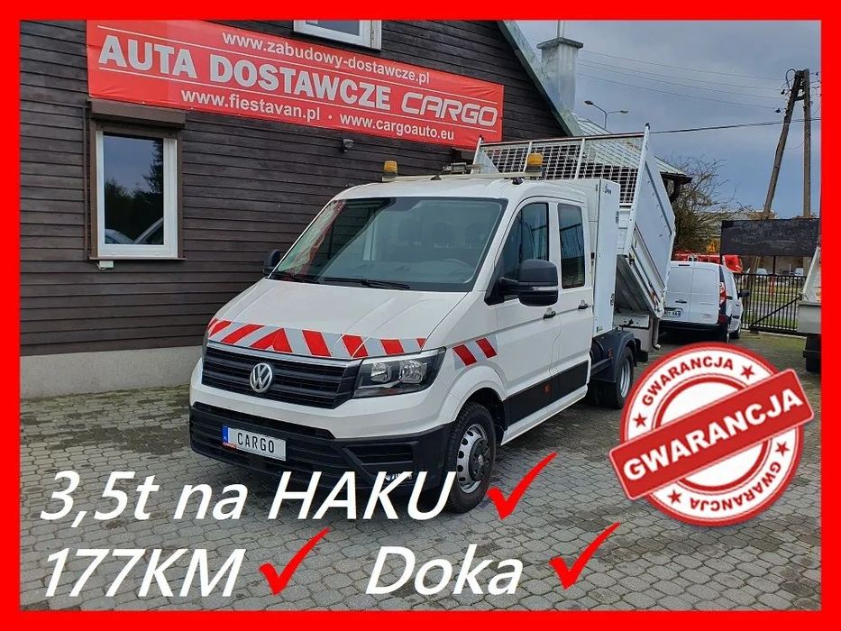 Volkswagen CRAFTER  2,0 177KM Wywrotka Doka **3,5t na Haku** Bliźniak Klima Tempomat