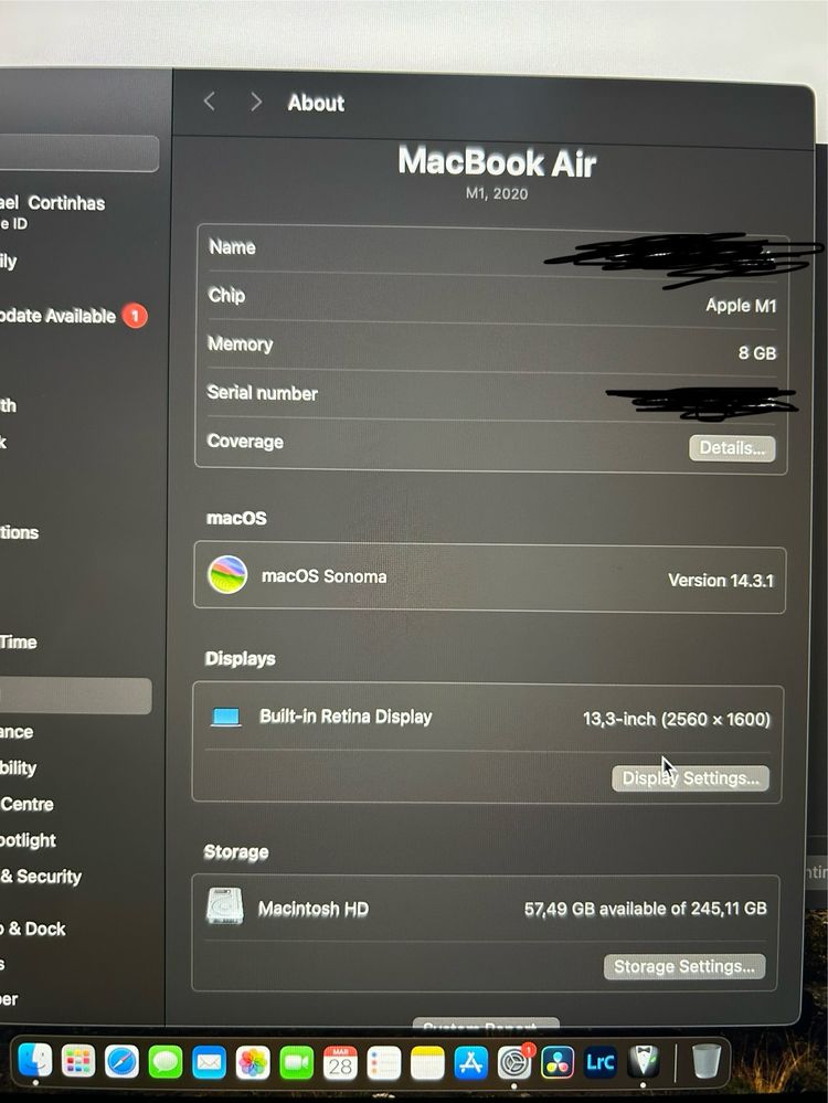 Apple Macbook air m1 2020