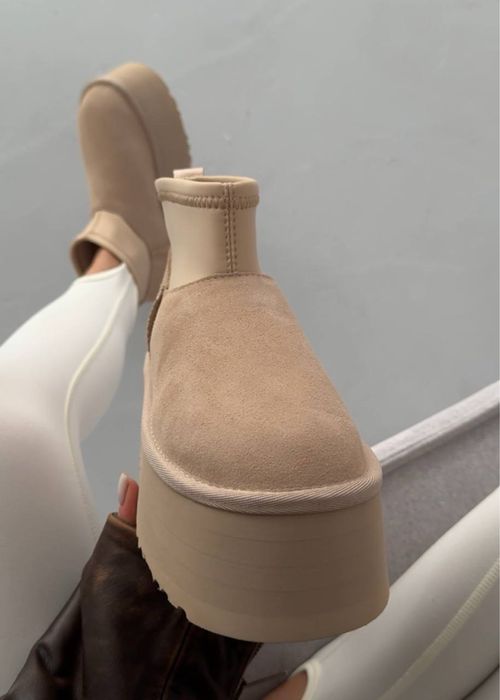 Бежеві Жіночі зимові UGG mini Dipper PLATFORM BOOTS SAND угг угі