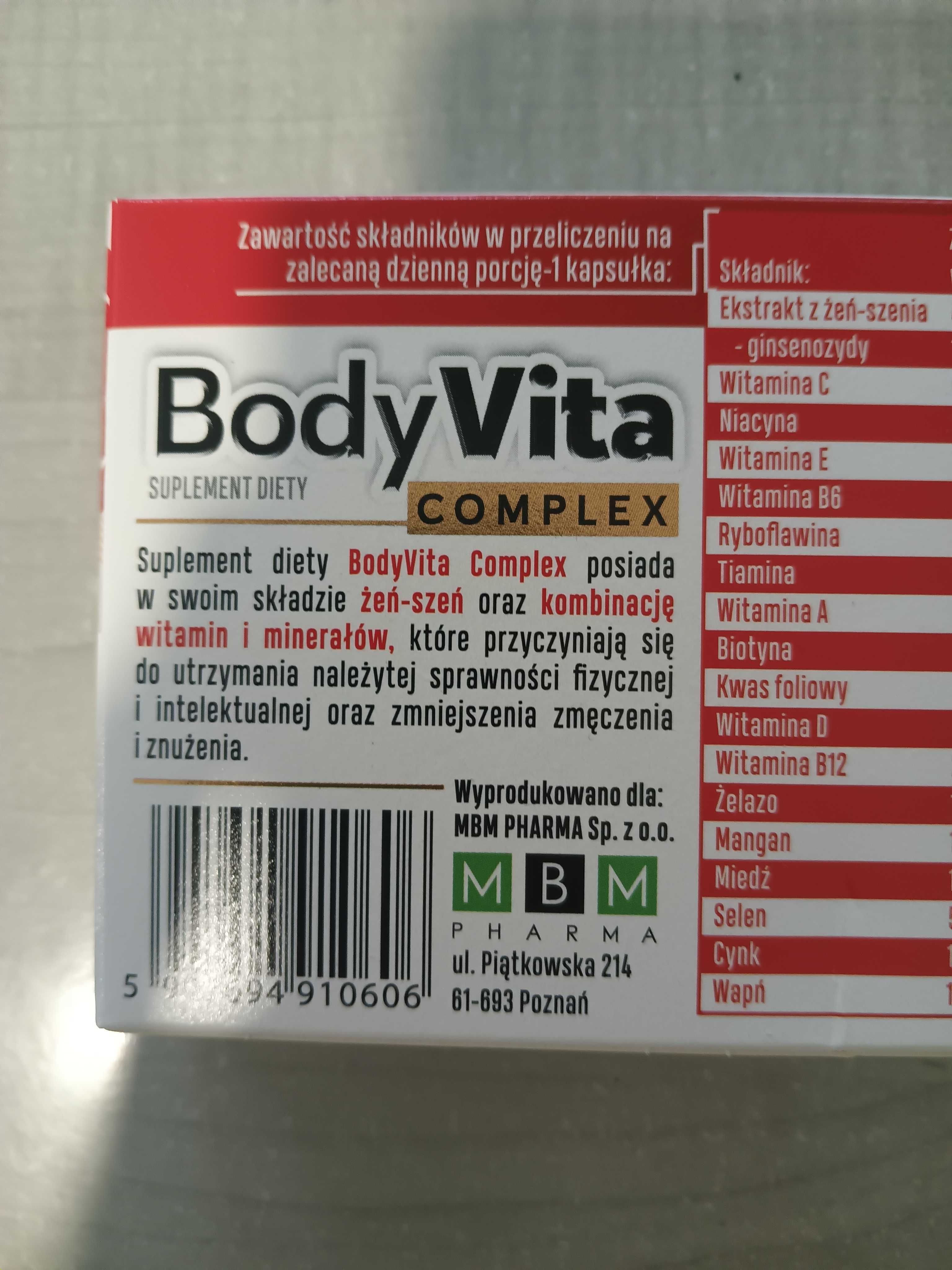 Body Vita Complex witaminy minerały i żeń-szeń zestaw 2x 30 tabletek