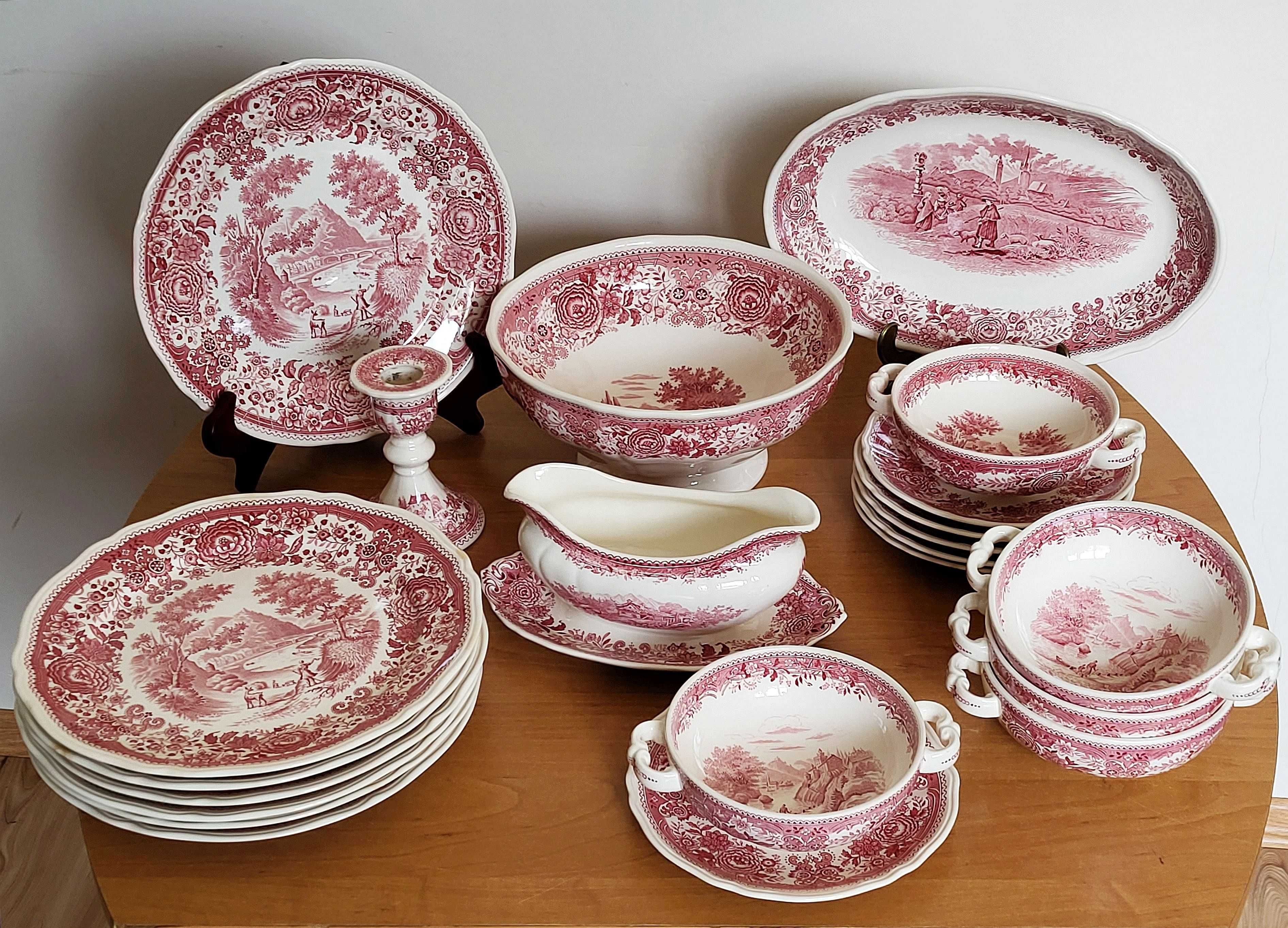 Porcelana Villeroy & Boch BURGENLAND czerwona vintage