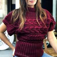 Жіночий в'язаний светр з коротким рукавом/жіночий жилет