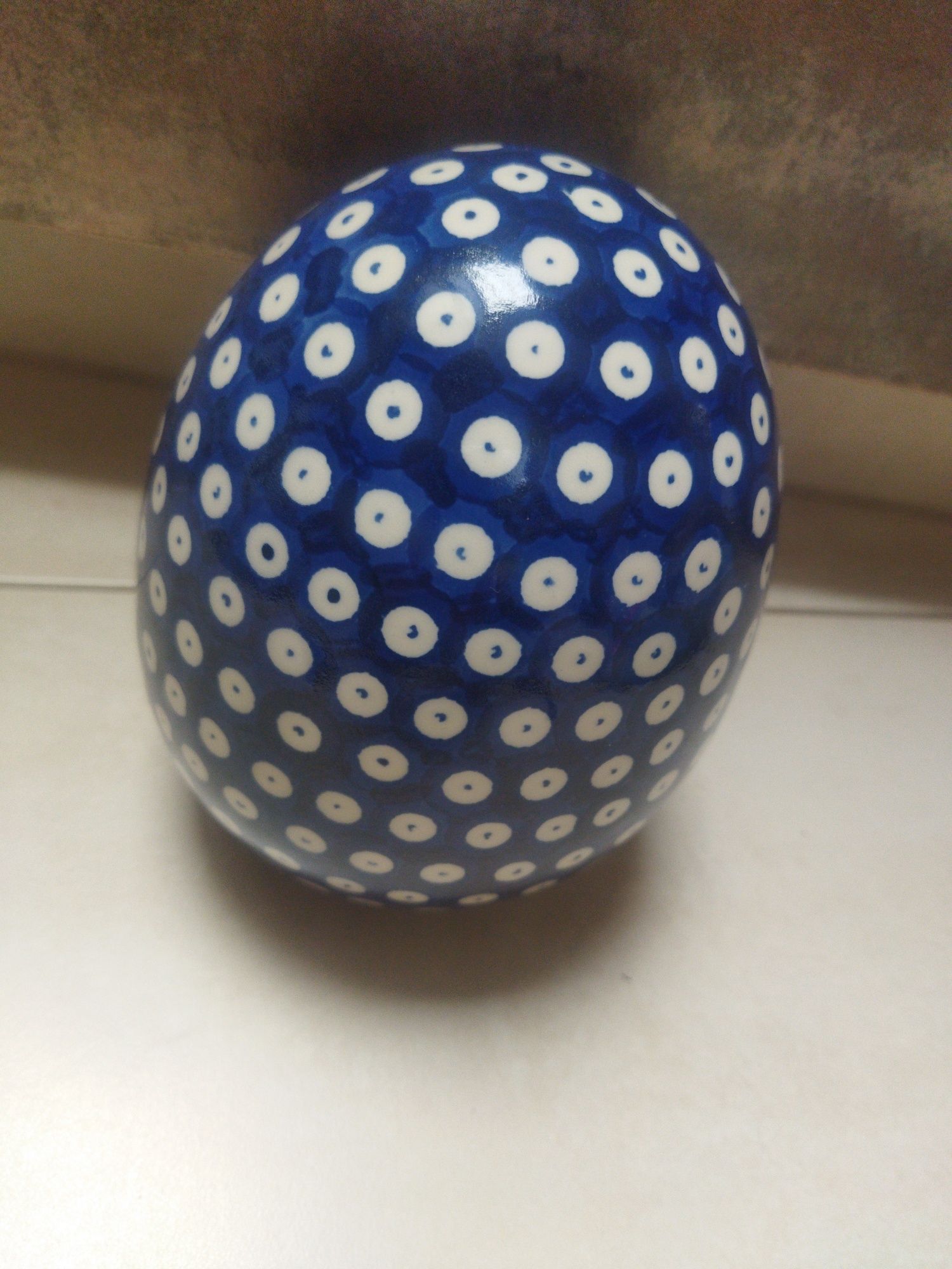 17 cm Ceramika Bolesławiec wielkie jajko dekoracja pisanka Wielkanoc