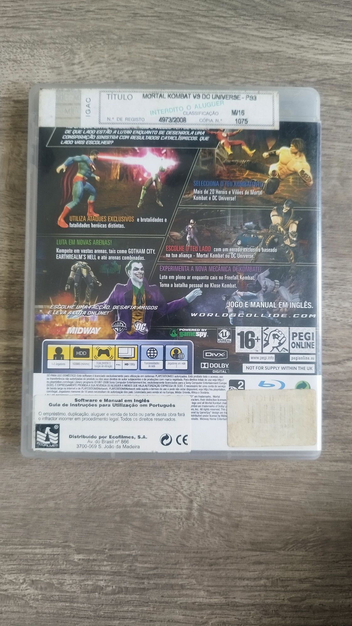 Jogo PS3 - Mortal Kombat vs DC Universe