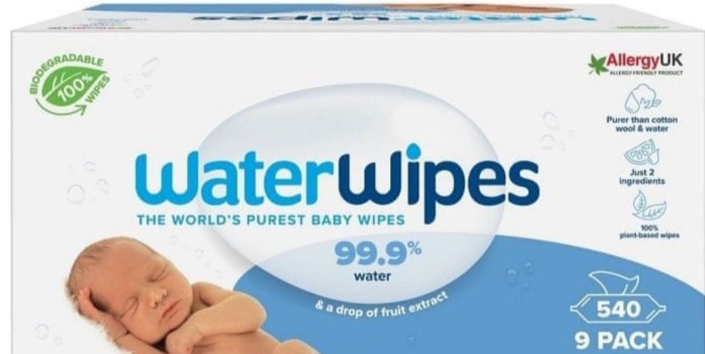 Chusteczki nawilżające WaterWipes 9x60 99,9% wody karton zestaw