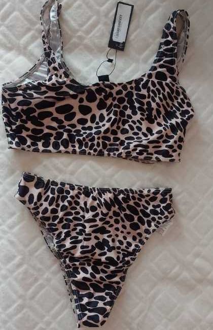 (40/L) Strój kąpielowy z Londynu, panterkowe Bikini, NOWE
