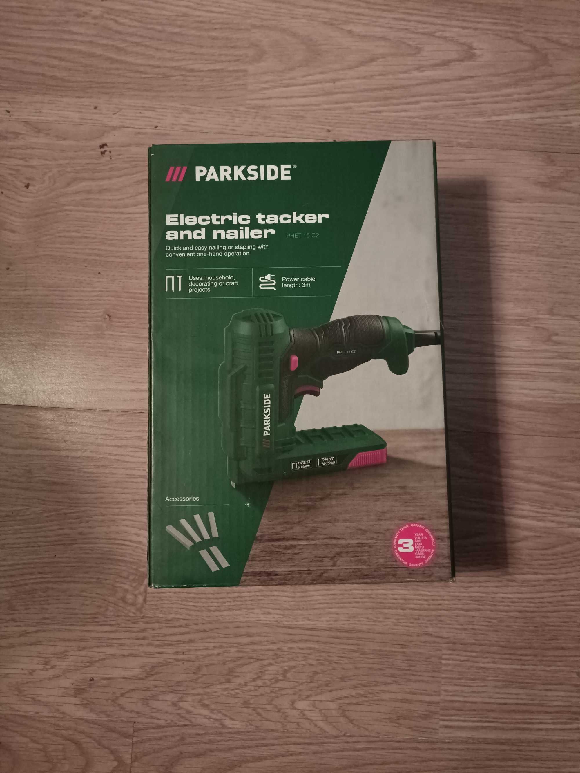 Zszywacz gwoździarka PARKSIDE PHET 15C2 elektryczny taker sieciowy