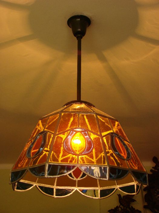 stara oryginalna lampa witrażowa