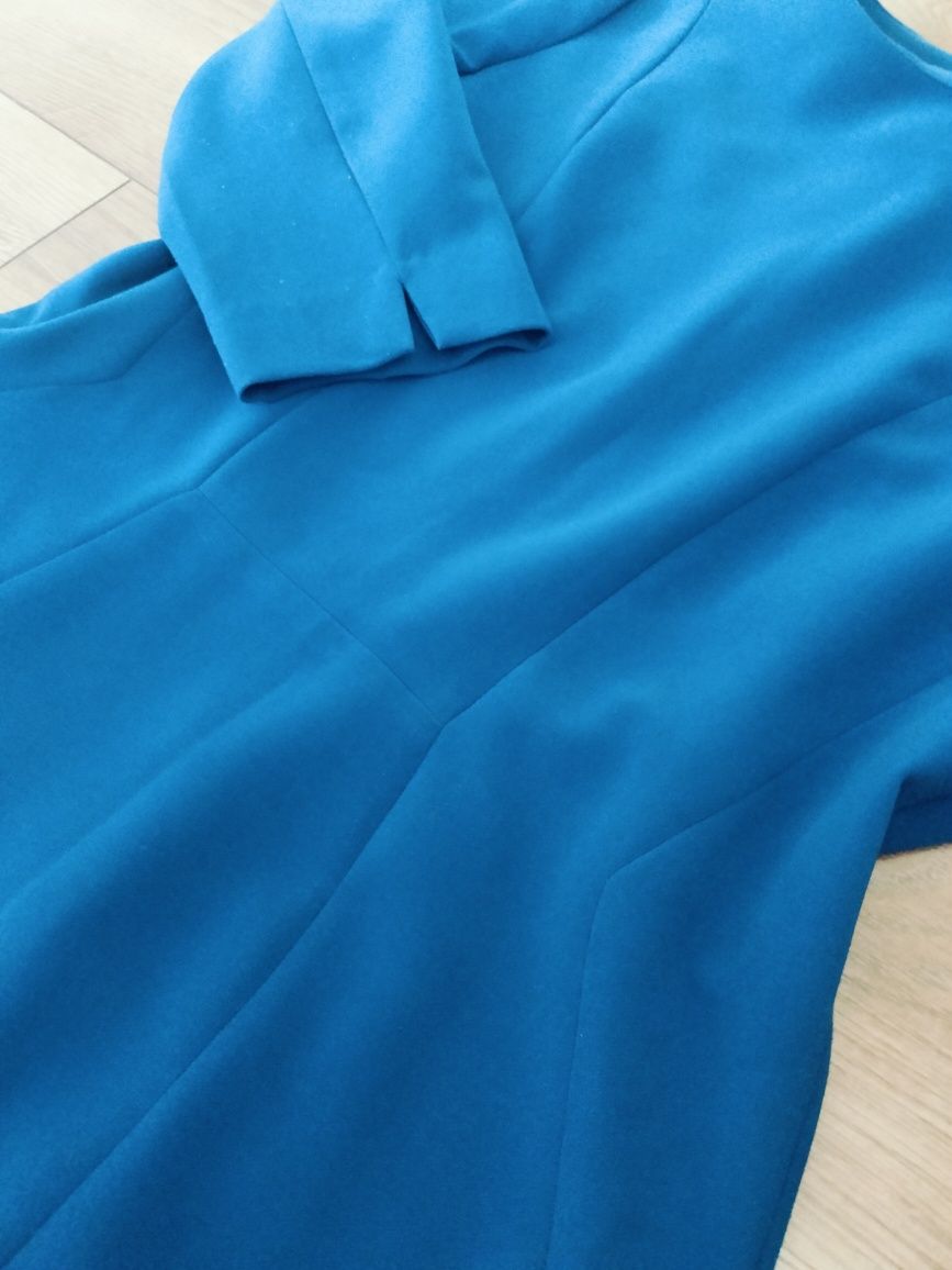 Chabrowa elegancka sukienka H&M 44 46 świeta wiosna