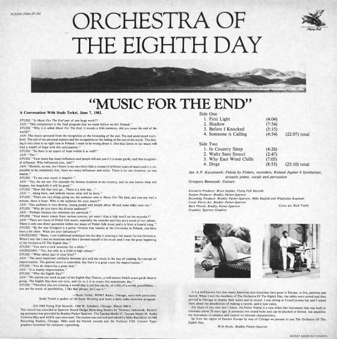 LP Orchestra of the Eighth Day: Music for the End (1982)