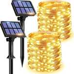 Litogo Solarny Łańcuch Świetlny 120Led Wodoodporne Z Drutu 2szt