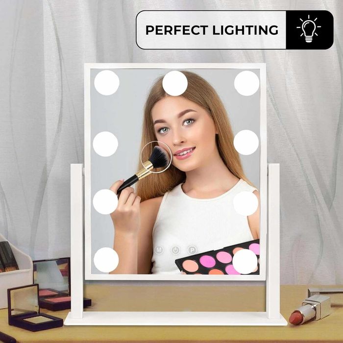 Lustro do Makijażu w Stylu Hollywood z Podświetlenie w 3 Barwach