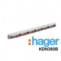 Шина Hager KDN380B вилочна 3-полюсна, 80 Ампер, розмір 57 модулів