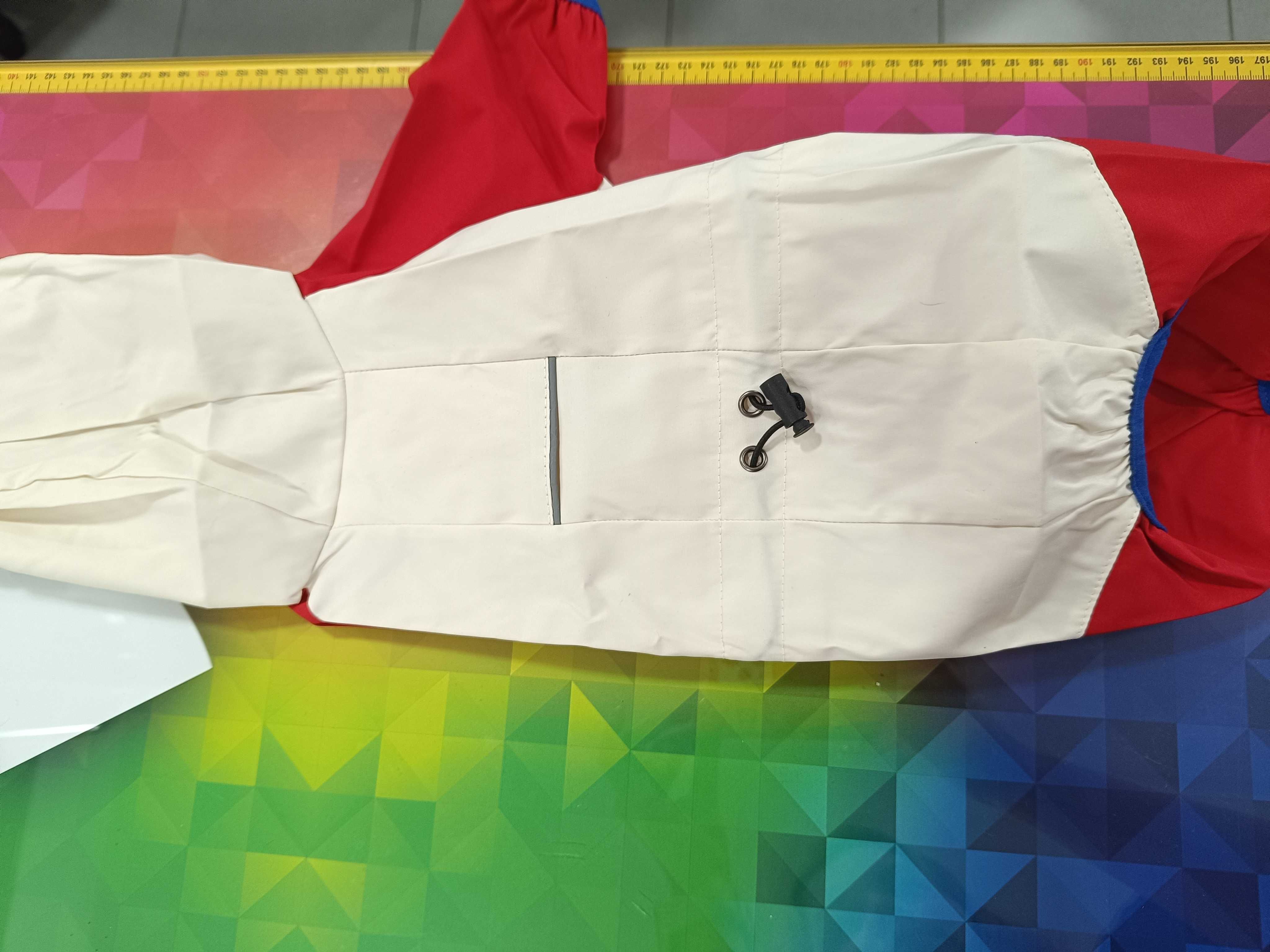 Capa chuva Creme/Vermelho para cães