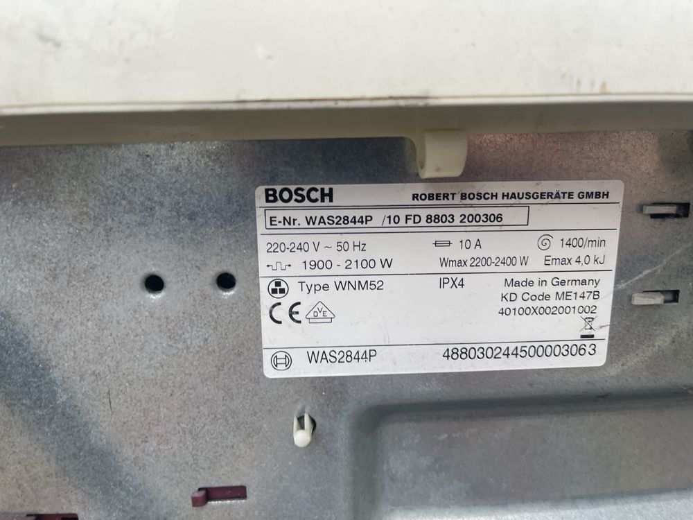 Pralka Bosch Logixx 8 kg uszkodzona