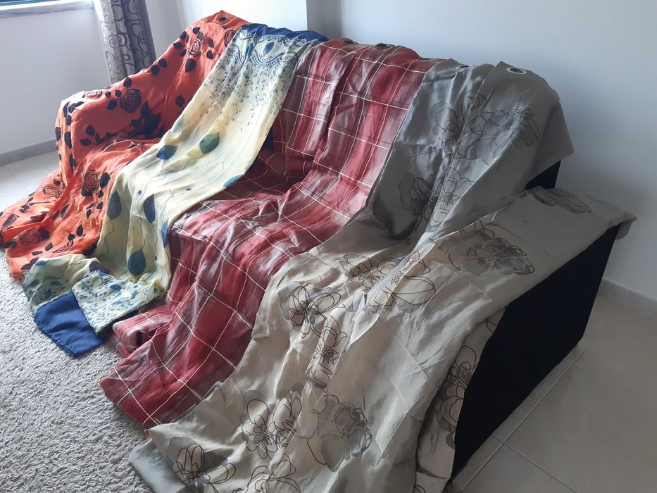 5 pares de cortinas, várias cores
