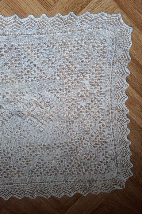 Платок паутинка пуховый теплый мягкий белый ажурный  платок хустка