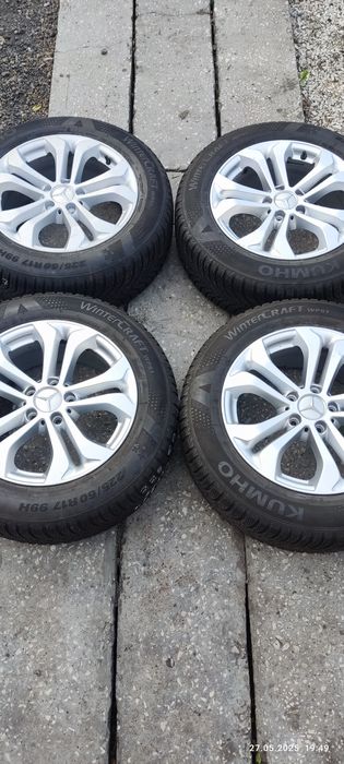 Koła alu oryg Mercedes 5x112 z oponami zima Kumho 225/60 R17, 4szt