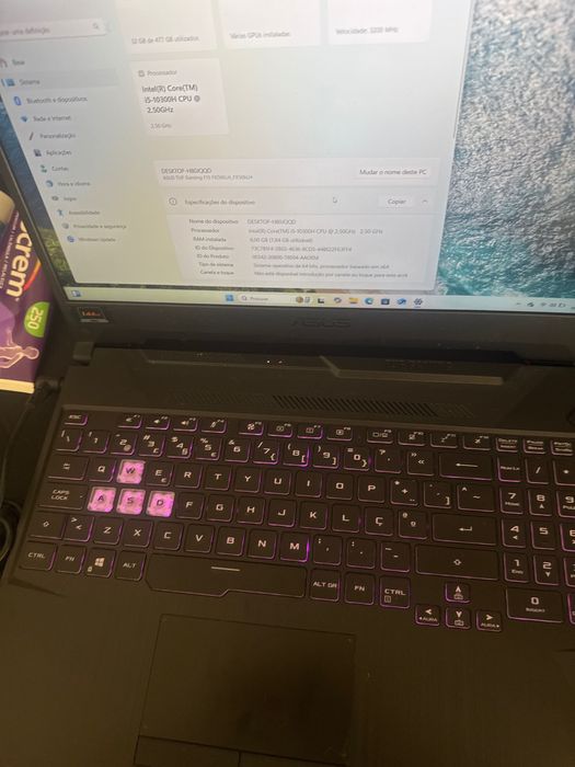 Portátil asus tuf gaming f15