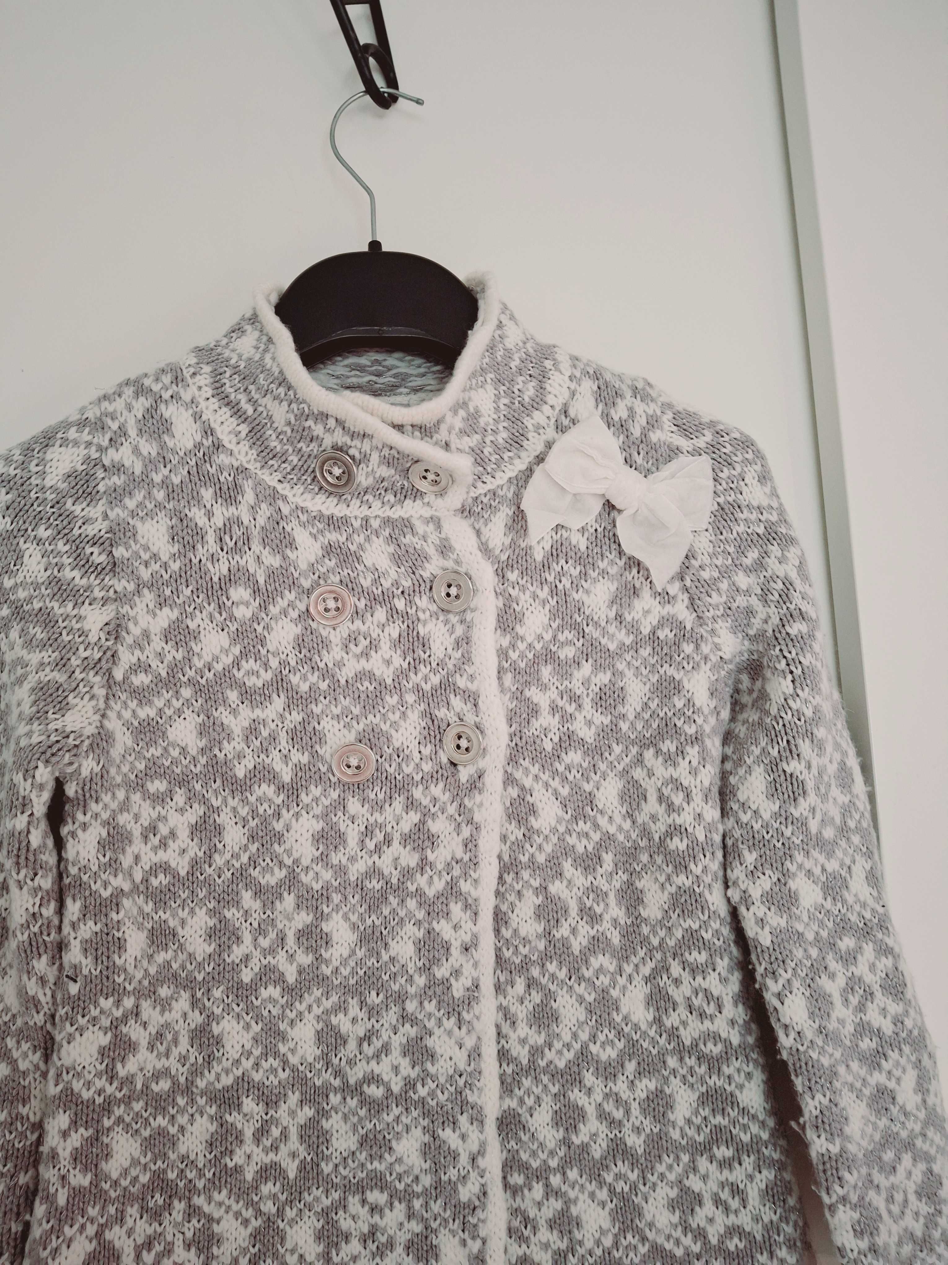 Sweter kardigan Tahari z ozdobną kokardką 7-8 lat 122-128 cm
