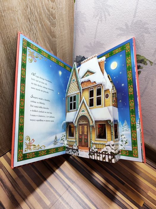 Wigilia Bożego Narodzenia świąteczna rozkładanka obrazki trójwymiarowe
