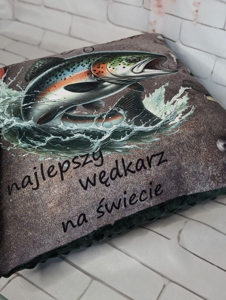 Poduszka Premium Dzień Dziadka 38 x 38 ryba wędka