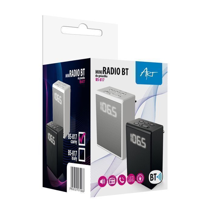 Radio kuchenne FM do gniazdka Bluetooth wyświetlacz LED ART BS817B