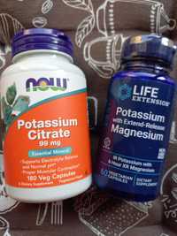 Potassium Citrate калий цитрат Now Foods калій магній life extension